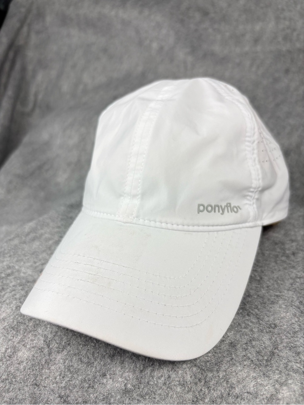 Ponyflo White Ponytail Performance Baseball Cap One Size